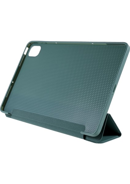 Xiaomi Pad 5/Pad İçin 5 Pro Shockproof Tri -Katlı Stand Tasarımı Pu Deri Tpu Koruyucu Kılıf - Blackish Green (Yurt Dışından)