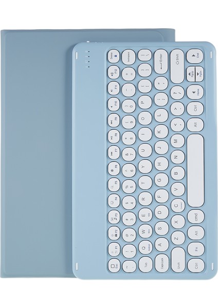 Xiaomi Pad İçin 5/5 Pro Yuvarlak Kapak Kablosuz Bluetooth Klavye + Stand Tasarım Pu Deri Tablet Kılıf - Mavi (Yurt Dışından)