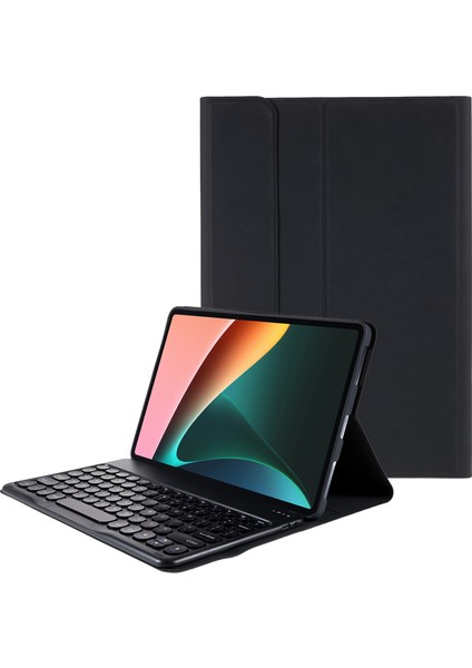 Xiaomi Pad İçin 5/5 Pro Yuvarlak Kapak Kablosuz Bluetooth Klavye + Stand Tasarım Pu Deri Tablet Kılıf - Siyah (Yurt Dışından)