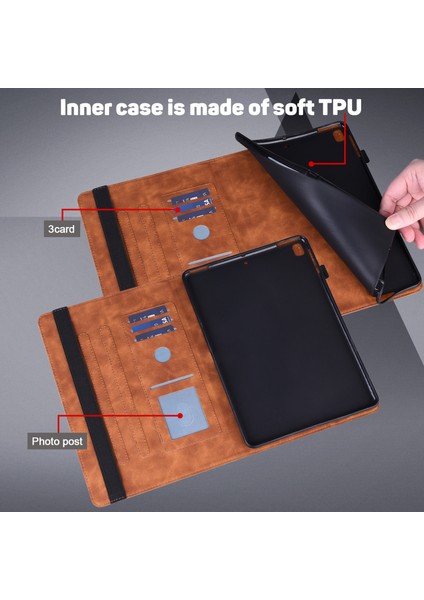 Baskılı Çiçek Stand Tasarımı Deri Tablet Kapak Kılıfı Xiaomi Pad 5/Pad 5 Pro - Kahverengi (Yurt Dışından)