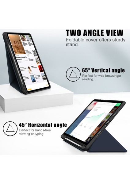 Tri-Fold Standı Otomatik Emilen Tpu Deri Tablet Akıllı Kapak Kılıf Kabuk Huawei Matepad Pro 12.6 (2021) - Siyah (Yurt Dışından)