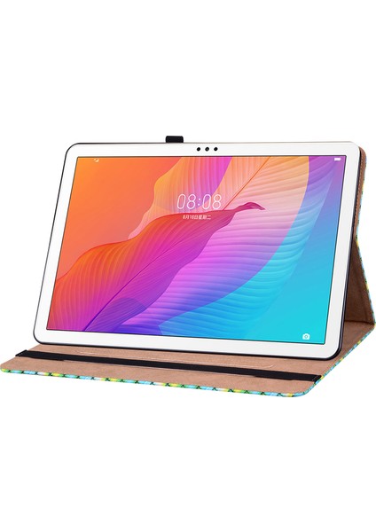 Kickstand Omuz Askısı Eva Kılıfı Huawei Tablet 2 10.1 / Matepad T 10 S 10.1 İnç / T 10 9.7 İnç / Onur Pad 6 10.1 İnç / X6 10.1 İnç - Mavi / Siyah (Yurt Dışından)
