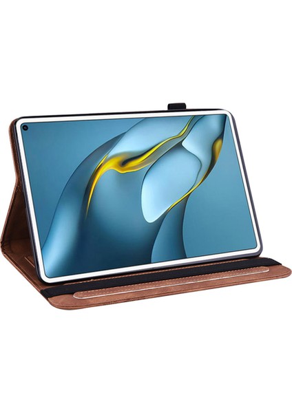 Lastik Doku Tasarım Pc + Tpu Kickstand Hybrid Tablet Kapak Kılıf Huawei Matepad 11 (2021) - Turuncu (Yurt Dışından)