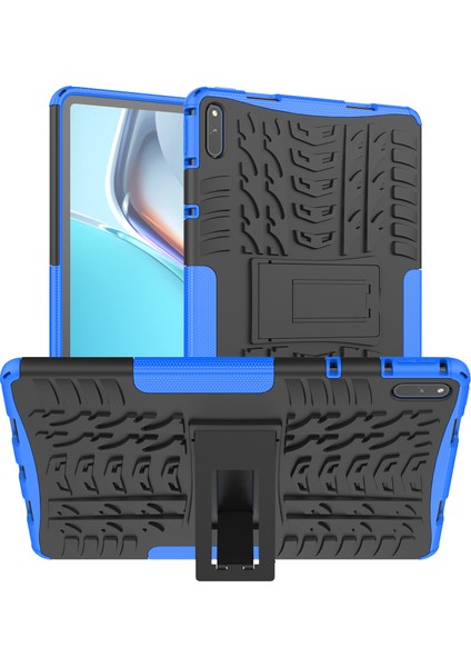 Lastik Doku Tasarım Pc + Tpu Kickstand Hybrid Tablet Kapak Kılıfı Huawei Matepad 11 (2021) - Mavi (Yurt Dışından)