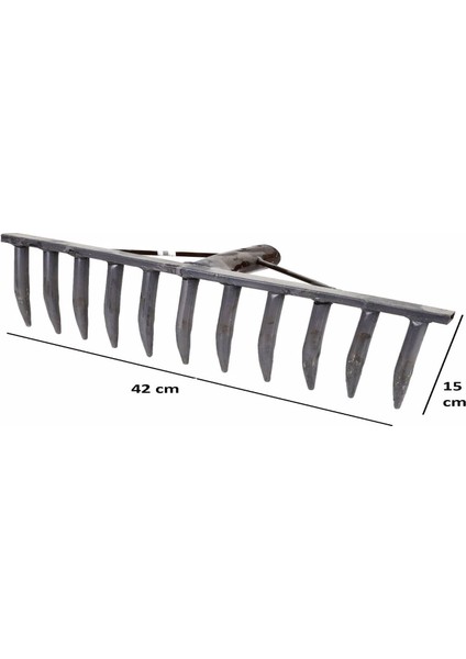 Demir Tırmık 11 Diş Boyalı 42 cm Altıneller Bükülmez Paslanmaz
