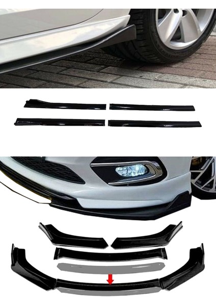 Fiat / Tofaş Tipo Flaplı Yan Marşpiyel Eki + 4 Parça Beyaz Ön Ek Piano Black Set