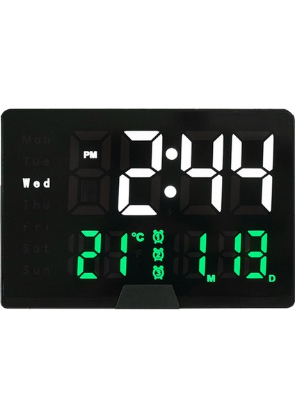 Büyük Ekran Elektronik Dijital Çalar Saat Işık Algılama Kontrolü 3 Alarm Siyah Çerçeve (Yurt Dışından)