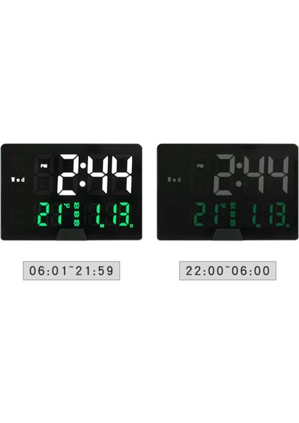 Büyük Ekran Elektronik Dijital Çalar Saat Işık Algılama Kontrolü 3 Alarm Siyah Çerçeve (Yurt Dışından)