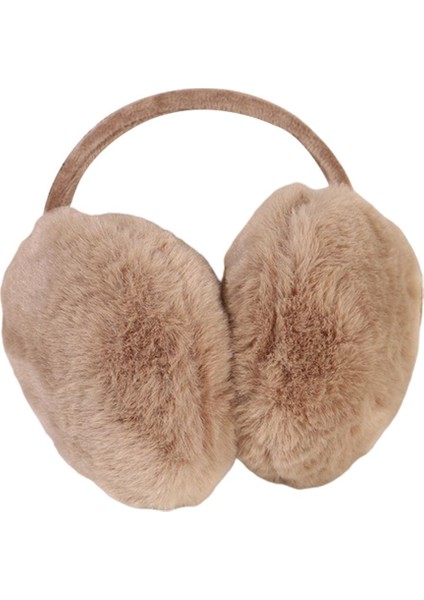 Peluş Kulak Muffs Kalın Katlama Burger Şekli Yumuşak Kabarık Kış Bayan Soğuk Hava Deve (Yurt Dışından)