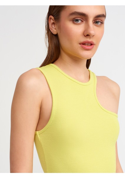 9136 Fitilli Mini Elbise-Lime