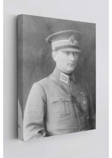 Atatürk Portre Tablosu Mustafa Kemal Atatürk Dikdörtgen Dekoratif Kanvas Tablo