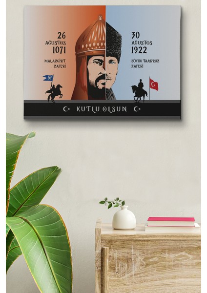 Atatürk Tablosu 30 Ağustos Zafer Bayramı Temalı Dekoratif Kanvas Tablo