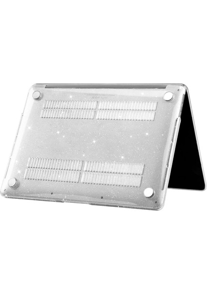 MacBook Air 13 M1 2021 Simli Kılıf Koruyucu Kapak 13.3" A2337 Uyumlu Parıltılı Tasarım Hava Kanallı fiyatları