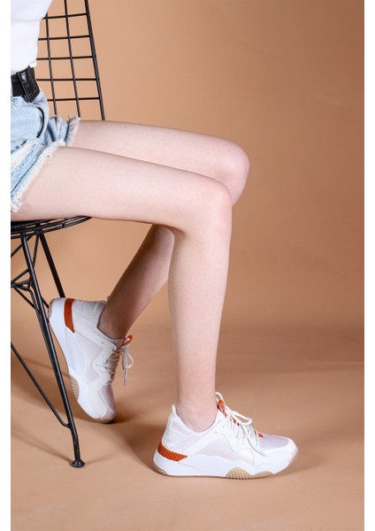 Isabella Kadın Sneaker Bağcıklı Ayakkabı - Beyaz