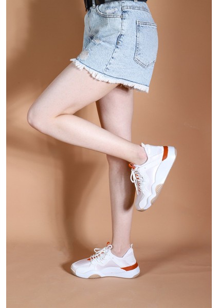 Isabella Kadın Sneaker Bağcıklı Ayakkabı - Beyaz