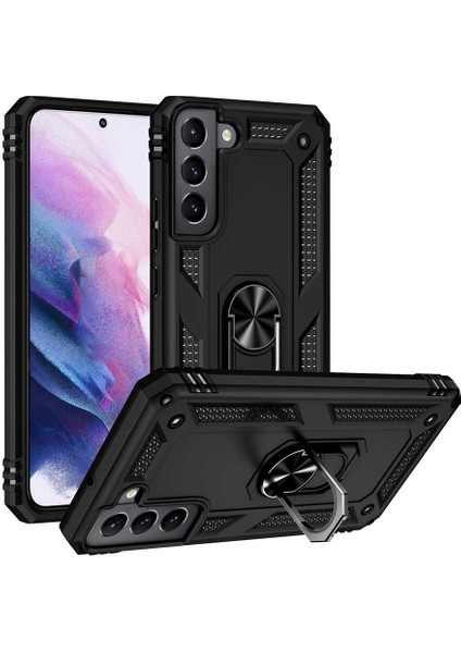 Samsung Galaxy S22 Kılıf Yüzüklü Zırh Tank Vega
