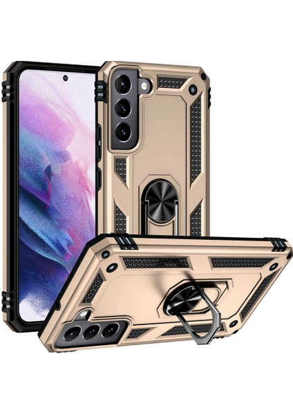 Samsung Galaxy S22 Kılıf Yüzüklü Zırh Tank Vega
