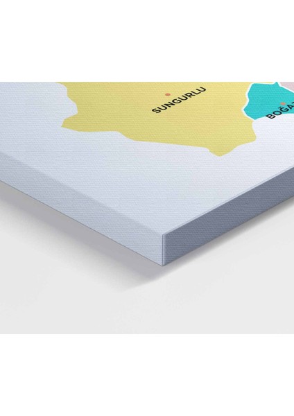 Çorum Ili ve Ilçeler Haritası Dekoratif Kanvas Tablo 1316 modelleri