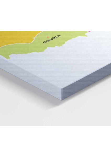 Hakkari Ili ve Ilçeler Haritası Dekoratif Kanvas Tablo 1351 modelleri