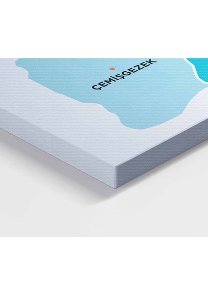 Tunceli Ili ve Ilçeler Haritası Dekoratif Kanvas Tablo 1474 modelleri