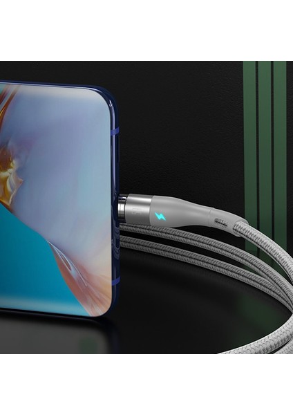 Zınc Safe Manyetık USB Kablo Şarj USB Type C Başlık 3.0A