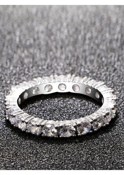 Tamtur 2,58 Karat Elmas Kesim Zirkon Taşlı 925A Gümüş Yüzük modelleri
