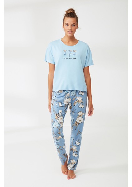 Desenli Pijama Takımı