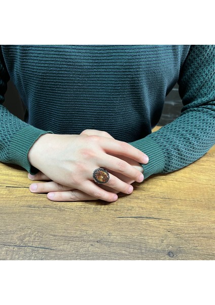 925 Ayar Gümüş Zirkon Detaylı Şampanya Erkek Yüzük fiyatları