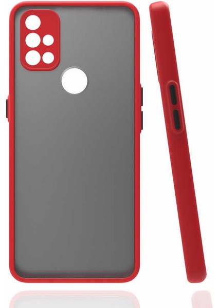 - One Plus Nord N10 5g - Kılıf Arkası Buzlu Renkli Düğmeli Hux Kapak