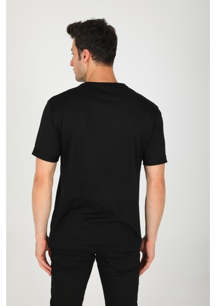 Erkek Bisiklet Yaka Basic Rahat Kalıp Pamuklu T-Shirt AC-Y38599LNS