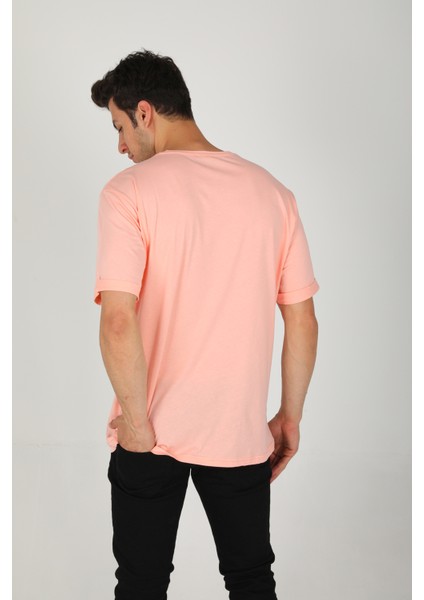 Erkek Bisiklet Yaka Basic Rahat Kalıp Pamuklu T-Shirt AC-Y38599LNS