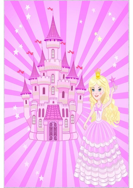 Çocuk Halısı Figürlü Prenses Pembe Kaydırmaz Kesme Yıkanabilir Ince Halı fiyatları