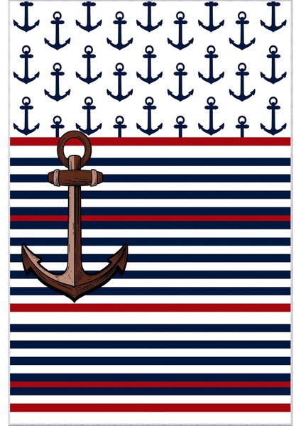 Yolluk Çocuk Halısı Denizci Çapa Lacivert Kaymaz Kesme Yıkanabilir Ince Koridor Halısı fiyatları