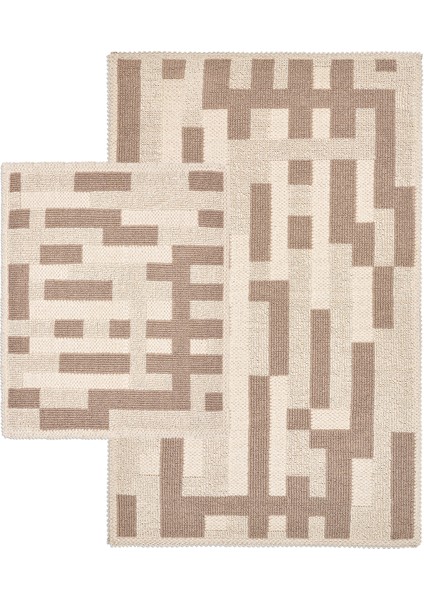 Maze Doğal Pamuklu Banyo Kilim Seti