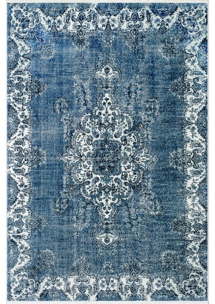 Yolluk Mavi Kaymaz Kesme Yıkanabilir Ince Dijital Baskı Koridor Halısı fiyatları