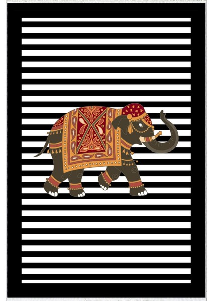 Yolluk Modern Fil Siyah Beyaz Kaymaz Kesme Yıkanabilir Ince Dijital Baskı Koridor Halısı fiyatları