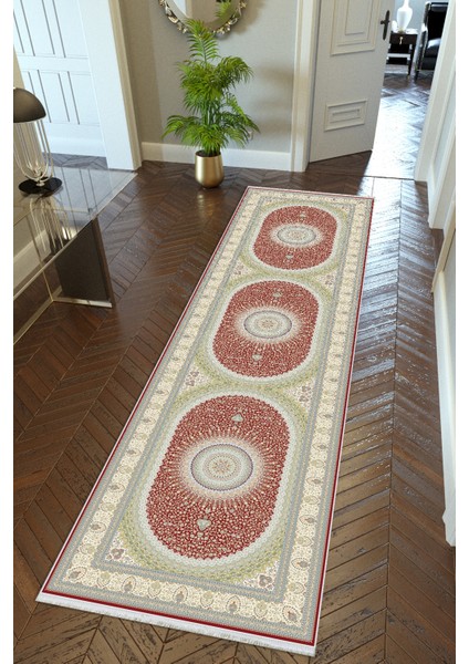 Yolluk Salon Halısı Kahverengi Kaymaz Kesme Yıkanabilir Ince Dijital Baskı Koridor Halısı