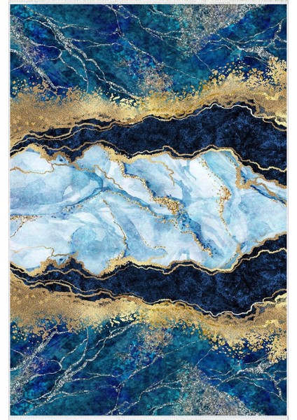 Yolluk Taş Mermer Gold Mavi Altın Kaymaz Kesme Yıkanabilir Ince Dijital Baskı Koridor Halısı fiyatları