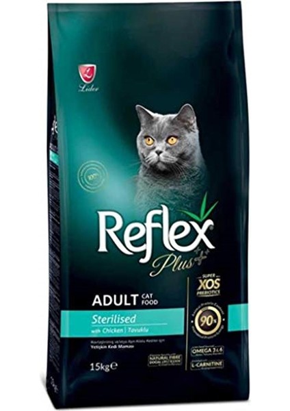 Reflex Plus Kısırlaştırılmış Yetişkin Kediler Için Tavuk Etli Kedi Maması, 1,5 kg
