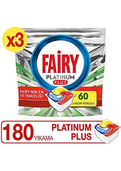 Fairy Platinum Plus Bulaşık Makinesi Deterjanı Kapsülü/tableti 60 Yıkama*3 180 Yıkama fiyatları
