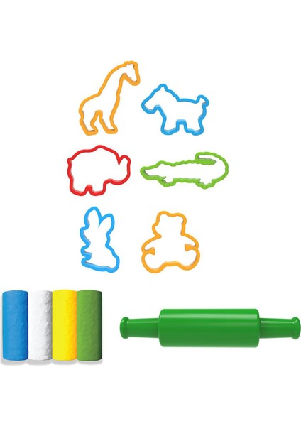 Eğlenceli Hayvanlar Hamur Set 200 gr Funny Animals 4 Renk Hamur Seti modelleri