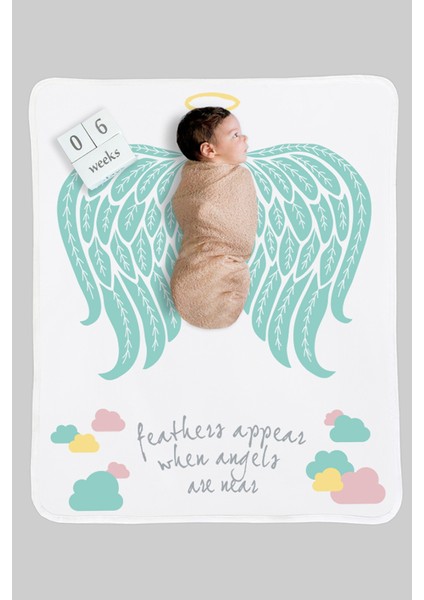 Mint Angel Pamuklu Bebek Anı Battaniyesi 75CM x 95CM