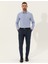 Erkek Mavi Slim Fit Armürlü Gömlek 50255245-VR036 4