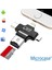 Type-C Lightning Micro USB Telefonlar Için Microsd Kart Okuyucu Flash Adaptör AL2744 Siyah 2