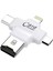 Type-C Lightning Micro USB Telefonlar Için Microsd Kart Okuyucu Flash Adaptör AL2744 Beyaz 1