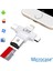 Type-C Lightning Micro USB Telefonlar Için Microsd Kart Okuyucu Flash Adaptör AL2744 Beyaz 2