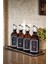 Stantlı Amber 4'lü 250 ml Zeytinyağı Nar Ekşisi Limon Sirke Şişesi Yağdanlık Yağlık Seti Syah YCB4LÜPAST1SİYAH 3