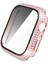 Pırlanta Pc + Temperli Cam Watch Uyumlu Kılıf Apple Watch Uyumlu Series 7 45MM Pembe (Yurt Dışından) 2