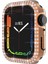 Çift Sıra Pırlanta Pc Watch Uyumlu Apple Watch Uyumlu Series 7 45MM Gül Altın (Yurt Dışından) 3