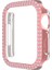 Çift Sıra Pırlanta Pc Saat Kılıf Apple Watch Uyumlu Series 7 45MM Pembe (Yurt Dışından) 1